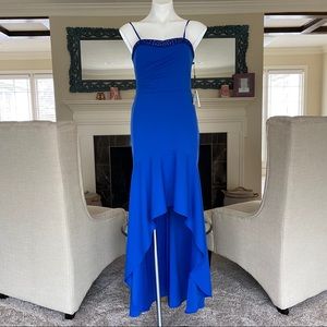 Adrianna Papell Strapless Crepe High-Low Gown